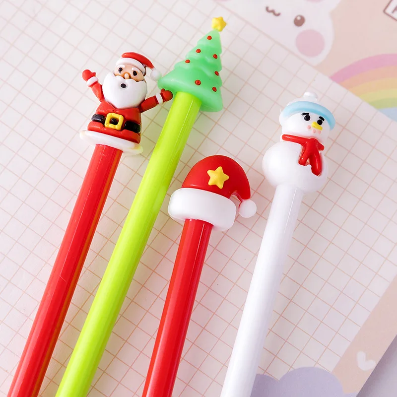 36 Pcs Wholesale Christmas Neutral Pen Students Christmas Gifts Cheer  Grandpa Blue Cat Snowman Neutral Pen Prizes