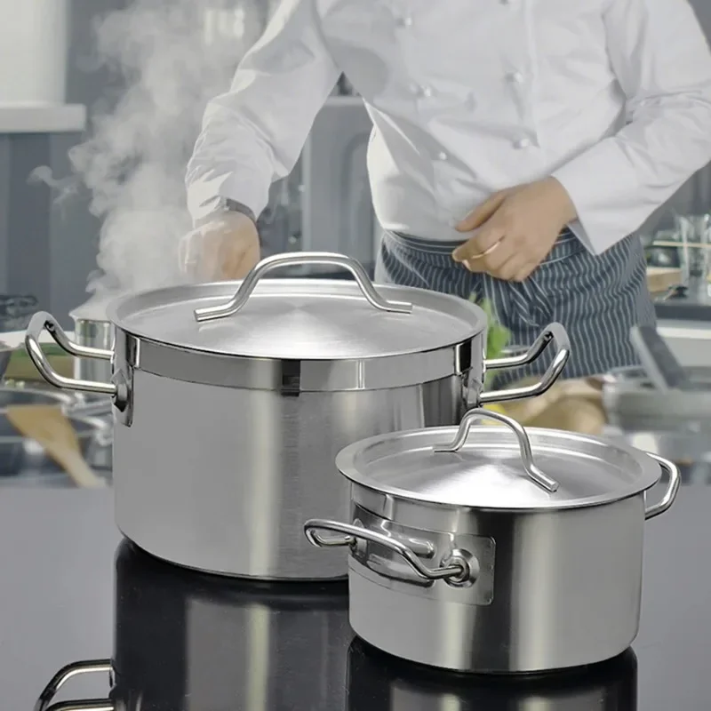 2.7/3.7L Stainless Steel Multipurpose Pot Double Ear Compound Bottom Stew Sauce Pan Baking Milk Home Kitchen Cooking Pot