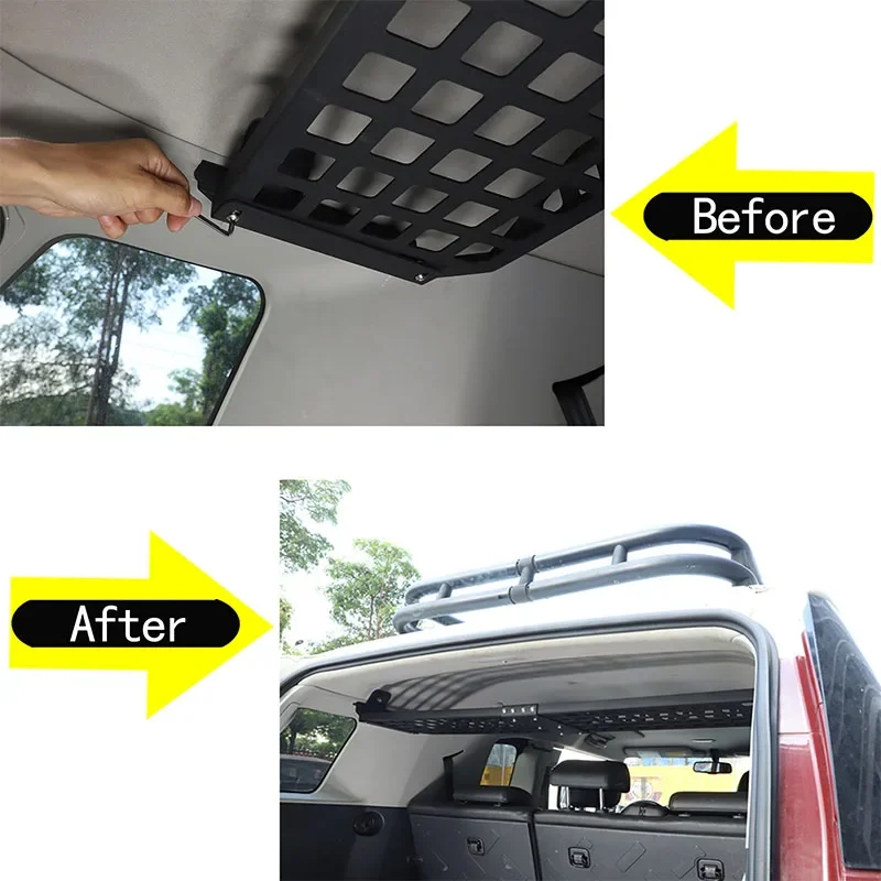 For 2007-2021 Toyota FJ Cruiser Aluminum alloy black car tail box roof multi-functional storage rack finishing rack auto parts