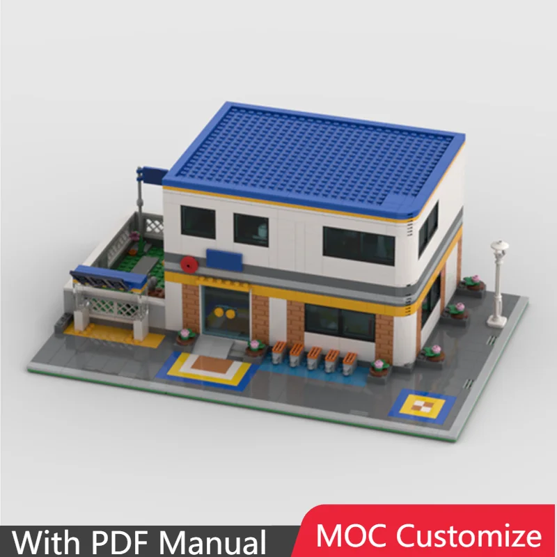 

1304 pcs Moc Creative Mini School Building Modular Model Building Blocks Sets Education Assembly Bricks Toys Kids Christma Gift