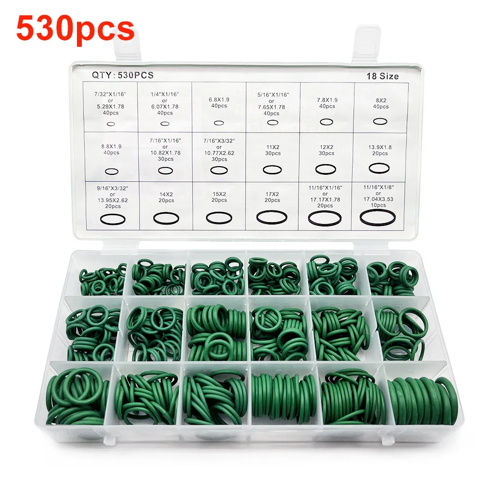 225/270/530Pcs Rubber O-Ring Gasket Repair Kit NBR Sealing O Ring For Car Air Conditioning Gasket Faucet Waterproof Washer Set