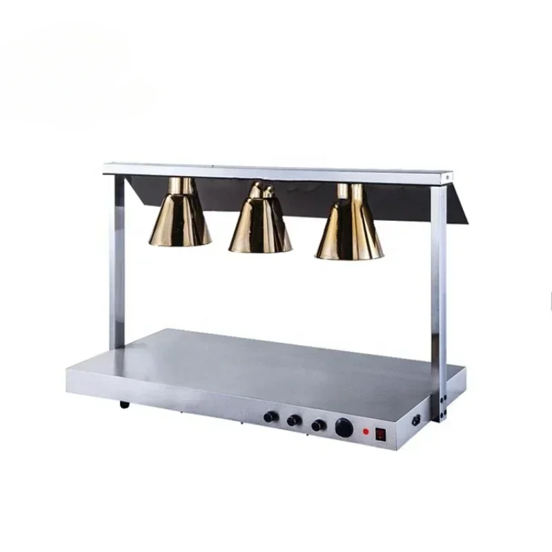 

Электрическая лампа-нагреватель для подогрева еды из нержавеющей стали с тремя лампочками для фуршета.