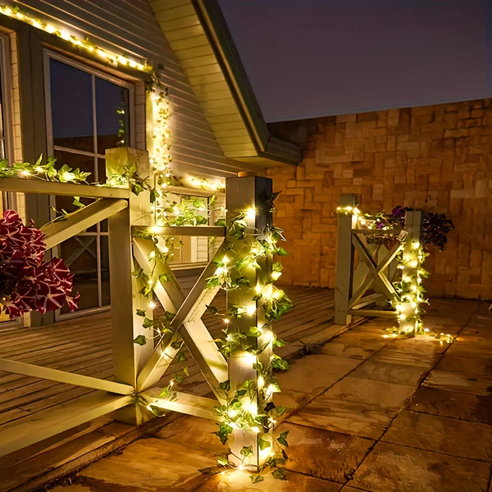 Solar Vine String Light 50/100 LEDs Solar String Lights Waterproof Outdoor Lamp Ivy Fairy Lights for Outside Wedding Fence Decor