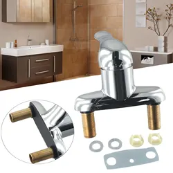 Bathroom Faucet Double-Hole Basin Hot And Cold Wa1ter Faucet Bathroom Sink Mixing V1alve Switch Stainless Steel Sink Mixer Tap