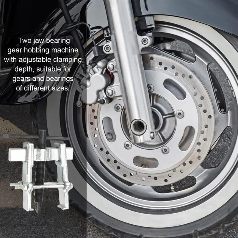 Herramienta de extracción de cojinetes de rueda, herramienta extractora de manivela de 2 mandíbulas, extractor de polea de alta resistencia, extractor de engranajes de rodamiento, herramienta de reparación de motocicletas