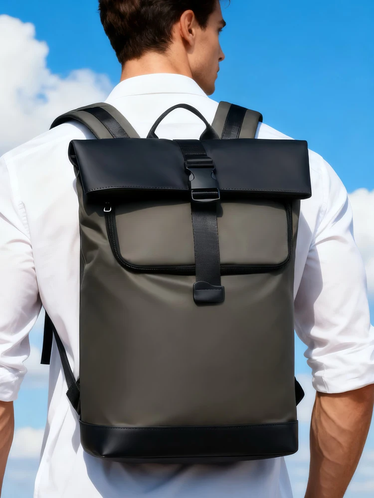 Virus Men's Casual Large Capacity Backpack Waterproof Spine Protection Anti-Theft School Bag Commuter Computer Bag Shoulder Bag