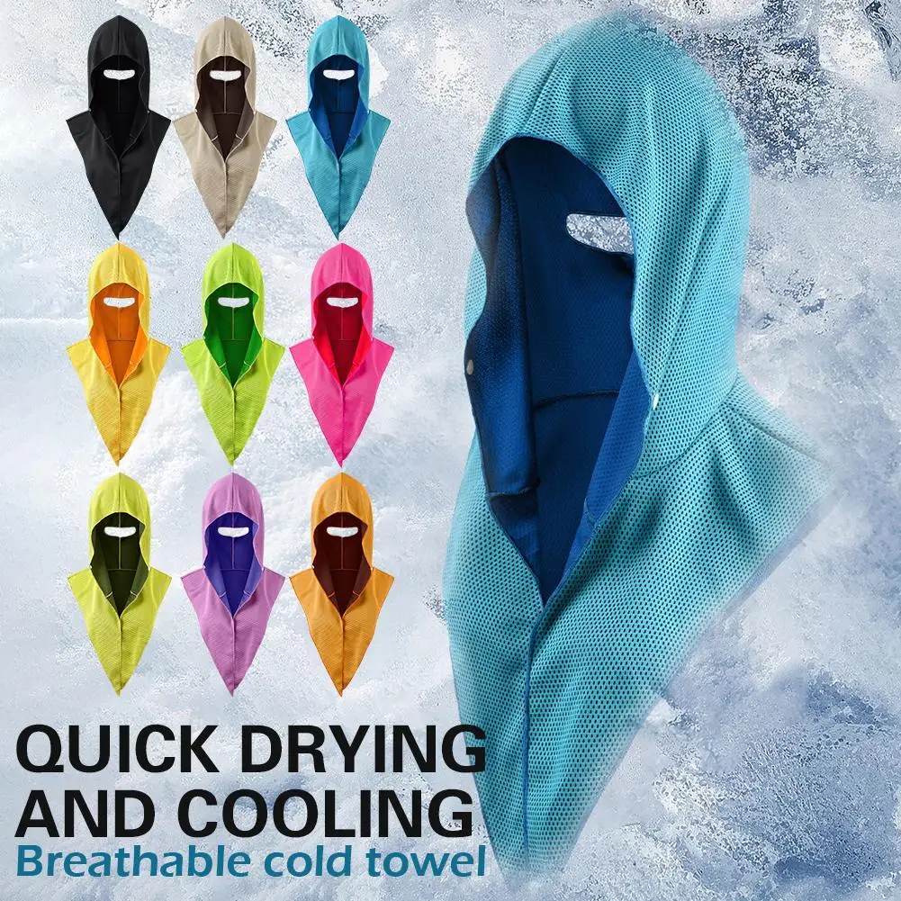 Cooling Neck Protection Sunscreen Cap Hooded Shirt Towel For Outdoor Cycling Summer Beach Camping Quick Dry Sports Headscarf