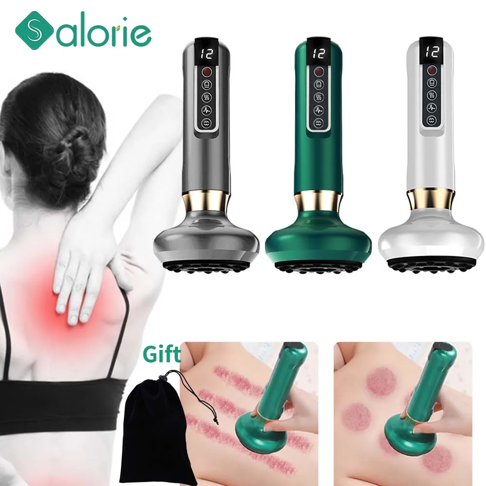 12-Level Body Scraping Massage Smart Electric Vacuum Cupping Can Suction Cup Device Back Neck Arm Guasha Massger Masajeador