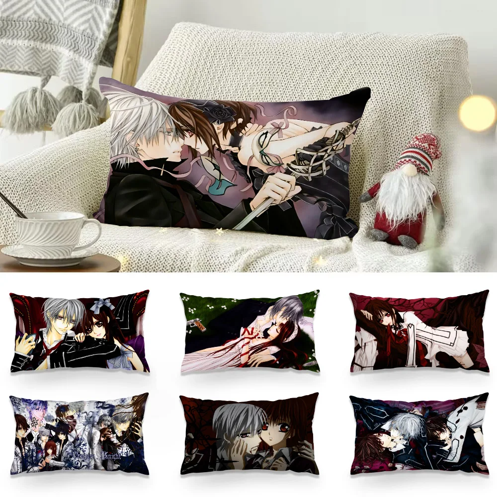 Double-sided Printing Rectangle Pillow Cartoon V-Vampires Knight Case Bedside Pillowcase Sofa Cushion Cover Room Home Decoration