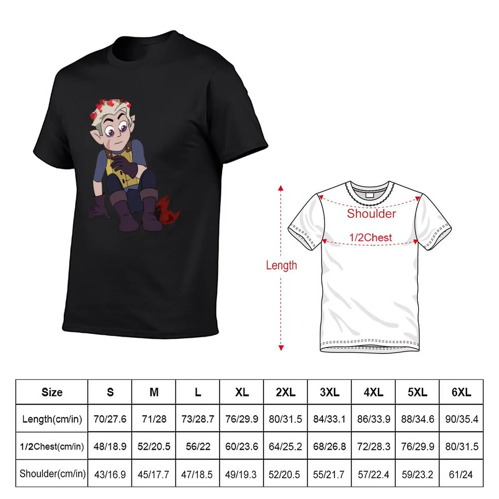 hunter, the golden guard owl house with red heart crown T-Shirt sublime plus sizes oversizeds fitted t shirts for men