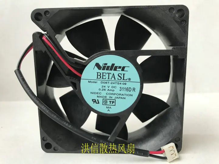 

Freight free original Nidec 8025 D08T-24TS4 09 DC24V 0.26A 8CM inverter fan