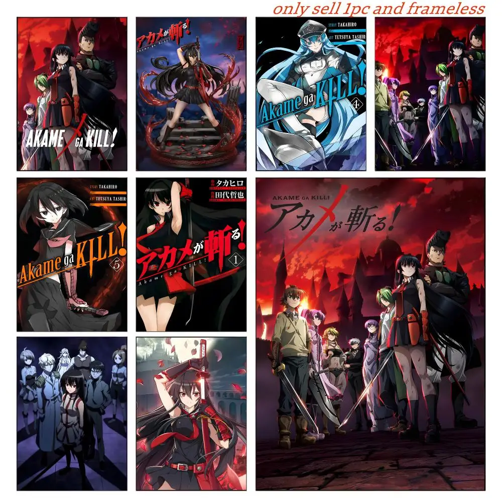 Anime Akame Ga Kill Poster Wall Art Poster Pictures, Aesthetic Home Decor For Living Room Bedroom Office