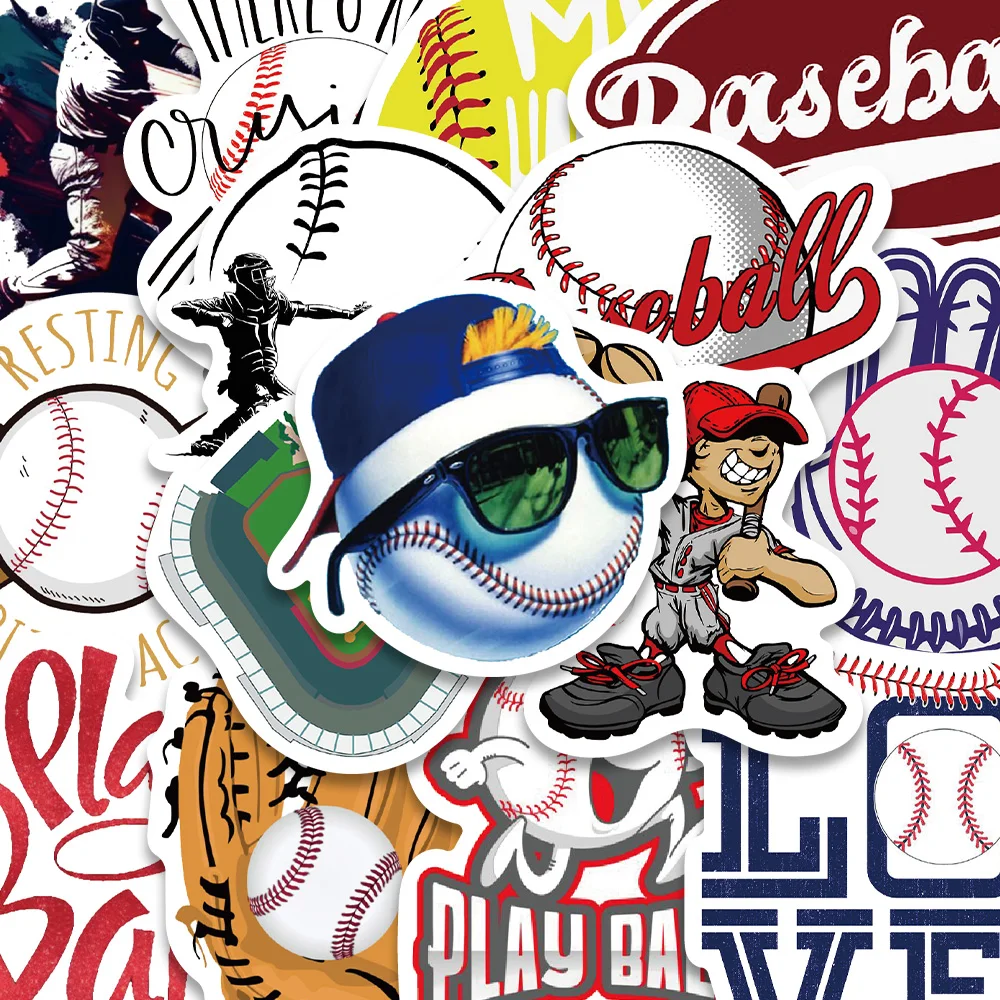 52 قطعة ملصقات البيسبول الرياضية الكلاسيكية الكرتون الكتابة على الجدران ملصق مائي DIY كتيب الهاتف الأمتعة خوذة دراجة ملصق للمراهقين هدية