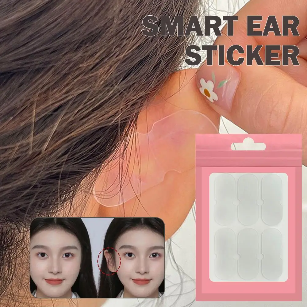 Transparente auto-adesivo Elf Ear Adesivos, pequenas orelhas portáteis fita de correção, cosméticos beleza maquiagem ferramenta, adesivos cosméticos invisíveis, 6pcs por saco