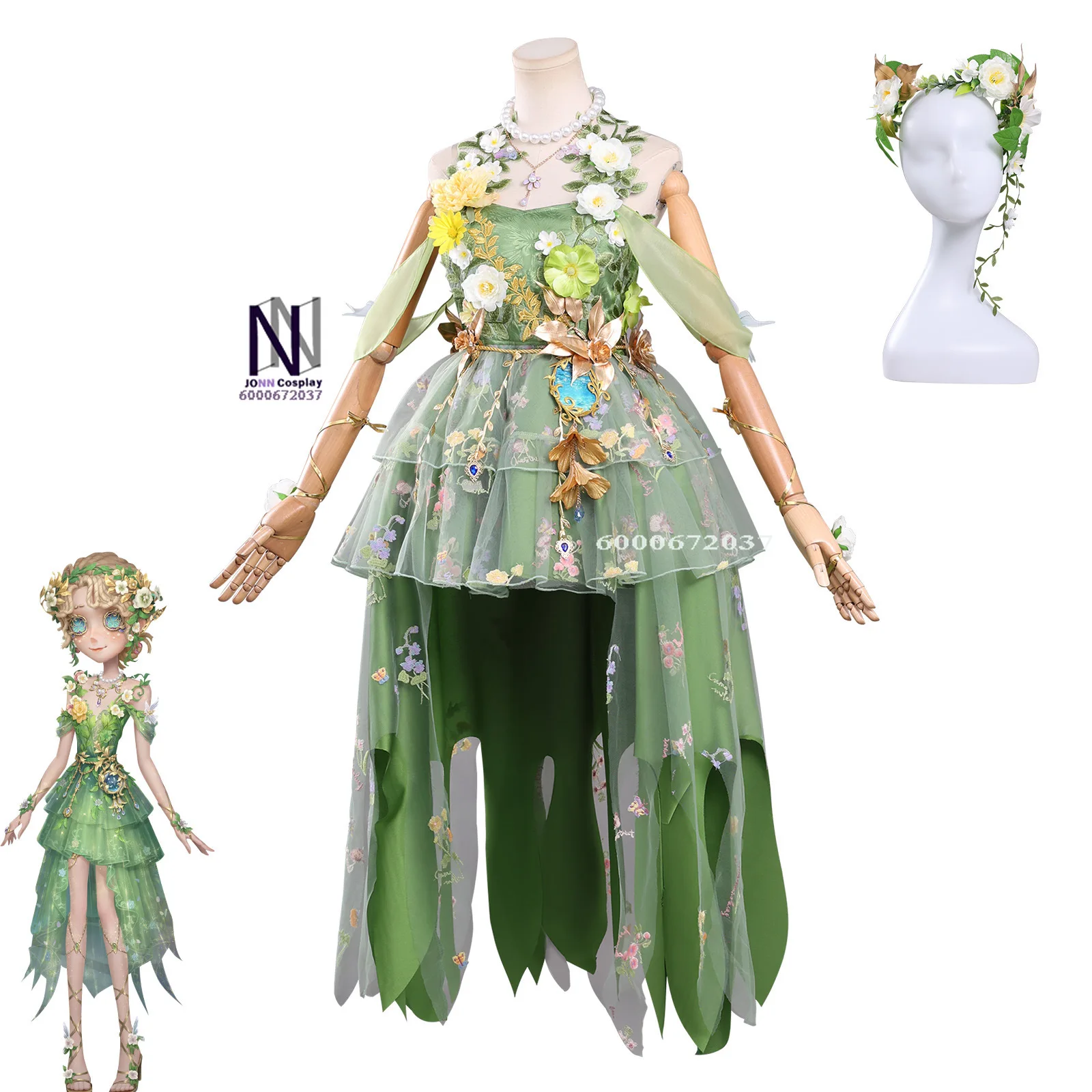 

Hot Game Identity V Cosplay Gardener Eternal Summer Never Fades Costume Anime Emma Woods Role Playing Dress for Women Comic Con