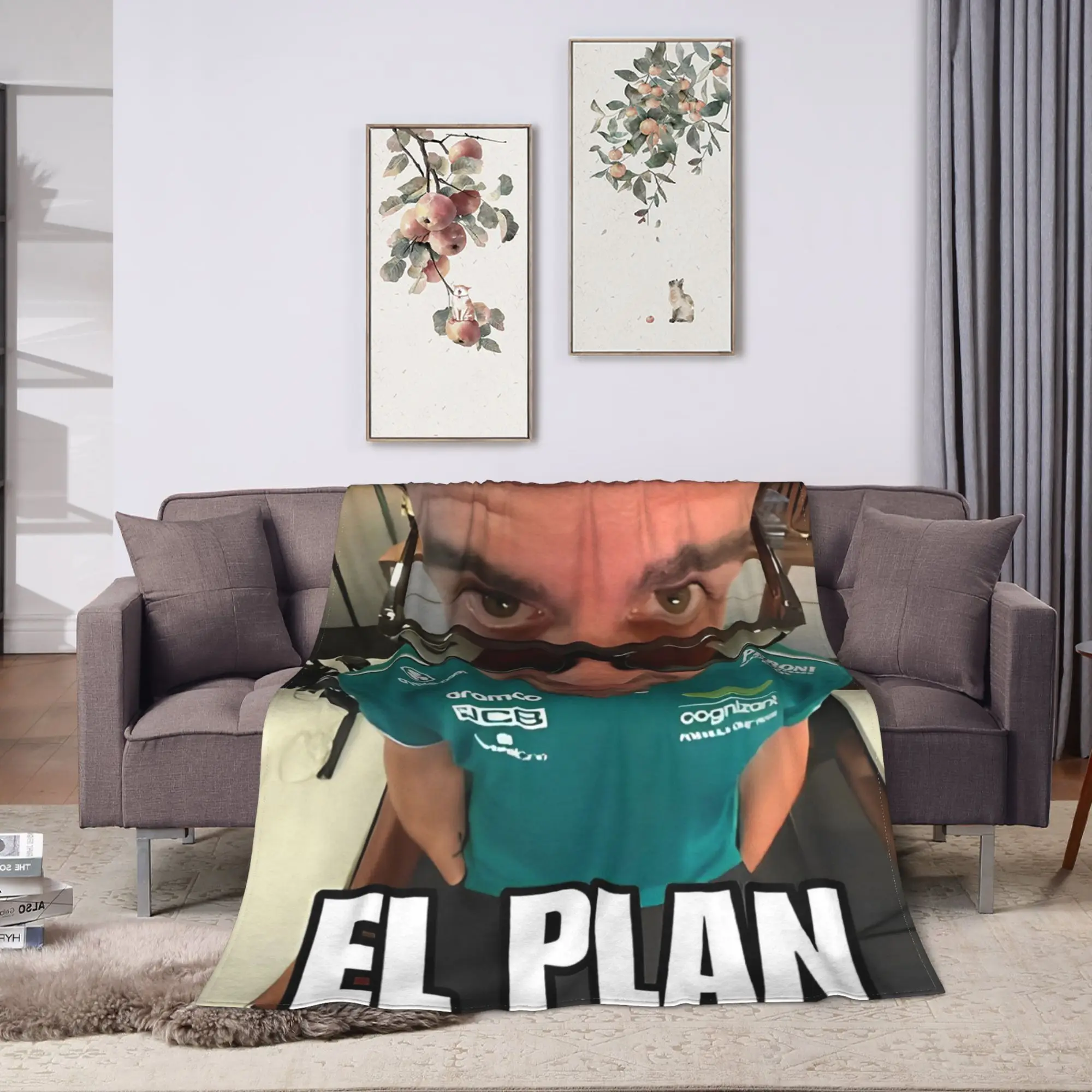 El Plan Fernandos Alonsos بطانية السفر مكتب الفانيلا رمي بطانية للأريكة كرسي لينة دافئة مخصصة جودة المفرش