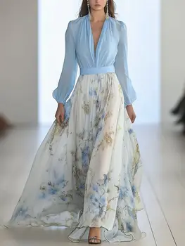 10 best sales długa niebieska sukienka - №6