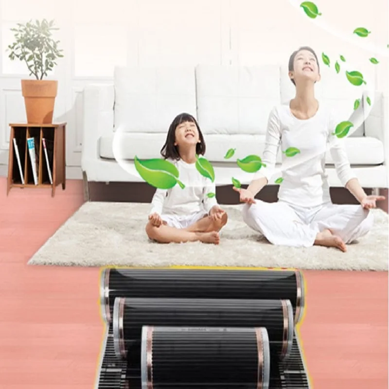 All Sizes 220V 20cm Width Healthy Floor Heating Infrared Underfloor Heating Carbon Film Heater Electric Floor Warming Mat