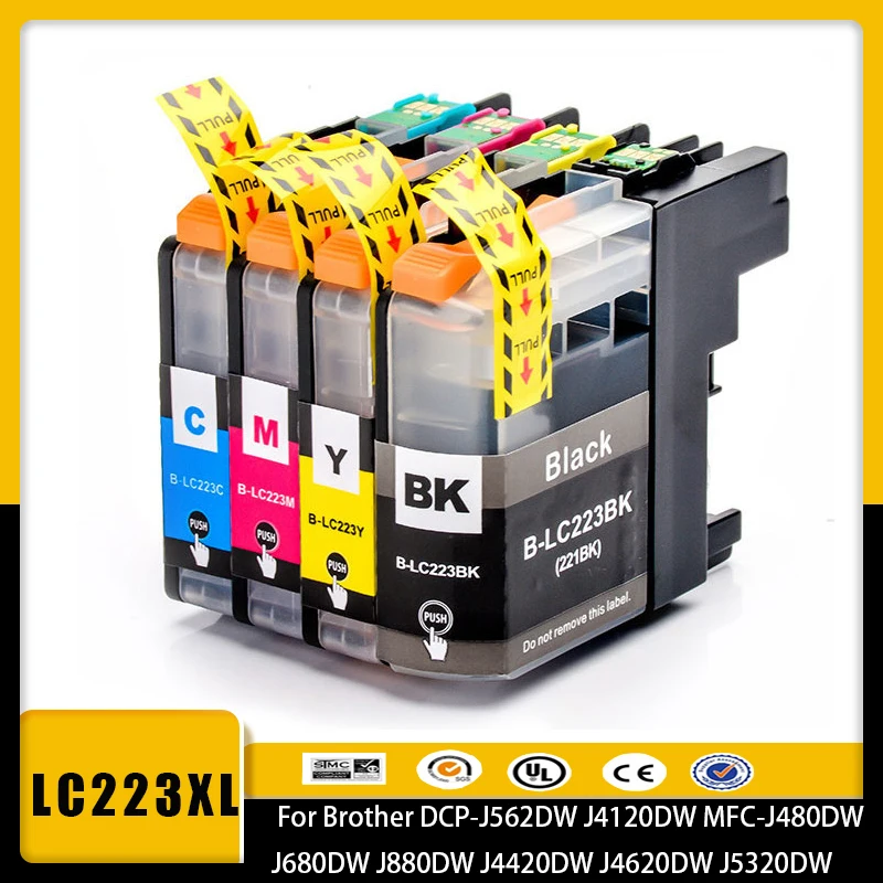 

Vliaxh LC223 LC221 LC221XL LC223XL Ink Cartridge For Brother DCP-J562DW J4120DW MFC-J480DW J680DW J880DW J4420DW J4620DW J5320DW