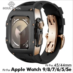 For Apple Watch 316L Stainless Steel Luxury Modification Mod Kit Protective Retrofit Housing 44 45MM IWatch SE 5 6 7 8 9 Series