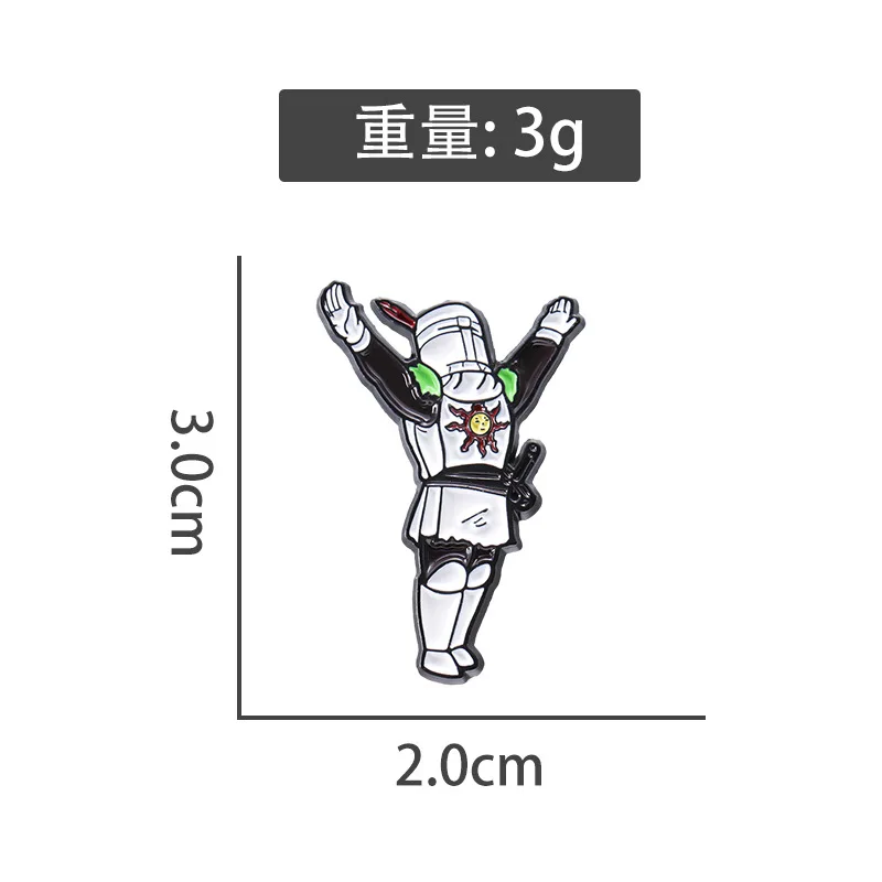 Creative Anime Cartoon Knight Enamel Pins Game Characters Sun Moon Samurai Alloy Brooch Badge Punk Clothing Accessories Jewelry