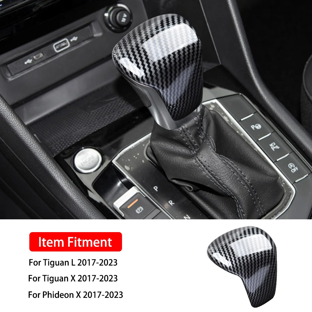 

Carbon Fiber Texture Car Interior Gear Knob Shift Cover Trim Sticker for Volkswagen VW Tiguan L Tiguan X Phideon X 2017-2023