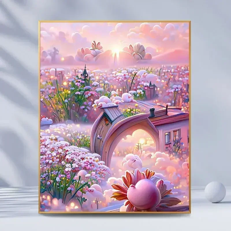 

21731-Tulip diy digital acrylic flower painting explosion hand-filled landscape painting