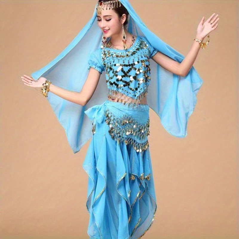 ハロウィンパフォーマンスベリーダンスセット新しいインドダンス衣装パフォーマンス衣装ステージ衣装