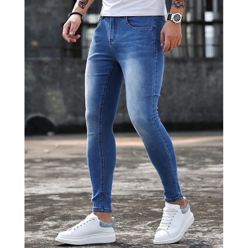 Alta Qualidade dos homens Stretch Skinny Jeans 2023 Preto Clássico Denim Calças Moda Streetwear Calças Roupas Masculinas Jeans Para Homens