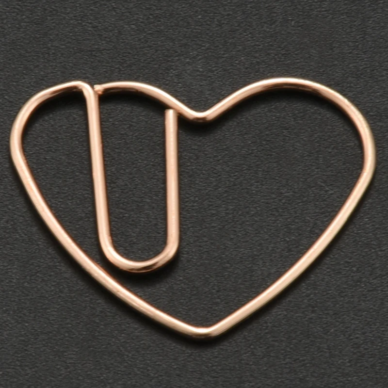 100 шт., зажимы для бумаги в форме сердца