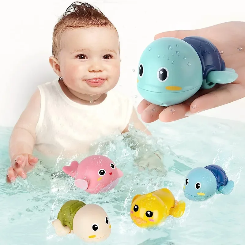 

Baby Bath Toys Bathing Cute Swimming Turtle Whale Pool Beach Classic Chain Clockwork Water Toy For Kids Water Playing Toys