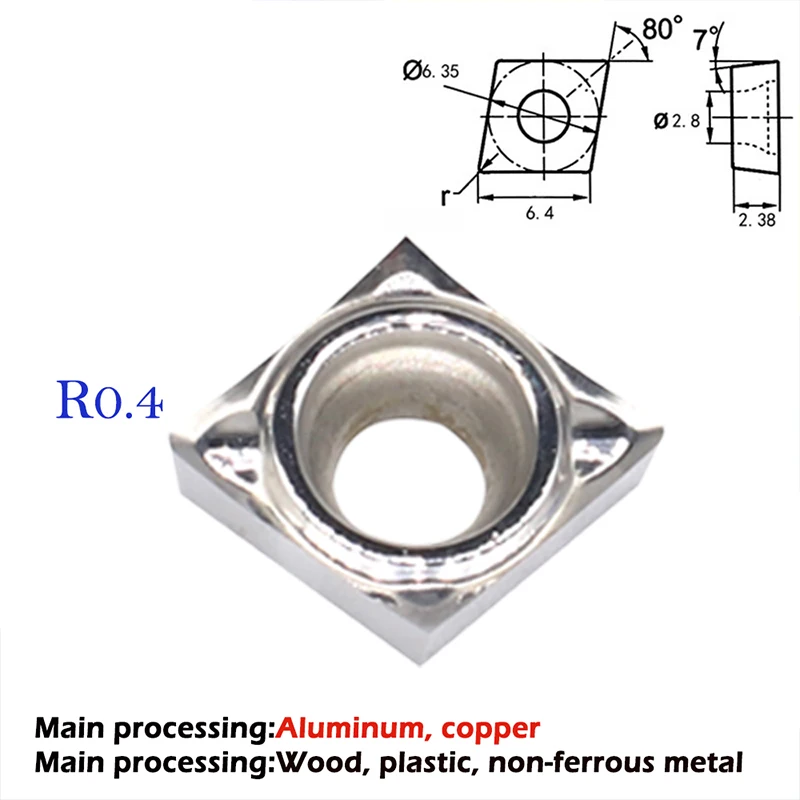CCGT060202 CCGT060204 AK H01 Aluminum Turning Tool Blade CCGT 060208 Insert Cutting Tool CNC Lathe Tools AL +TIN Alloy Wood