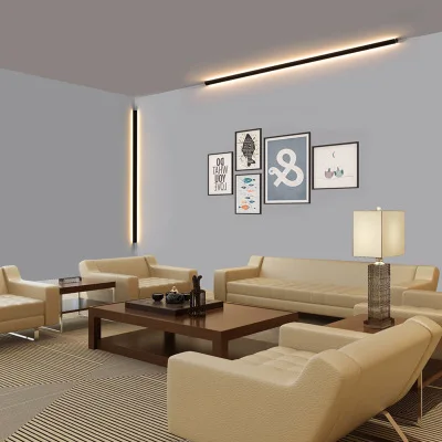 Nordic Minimalism Long Strip Corner Wall Lamp Simple Modern Living Room Bedroom Creative Design Wall Lamp - view 4
