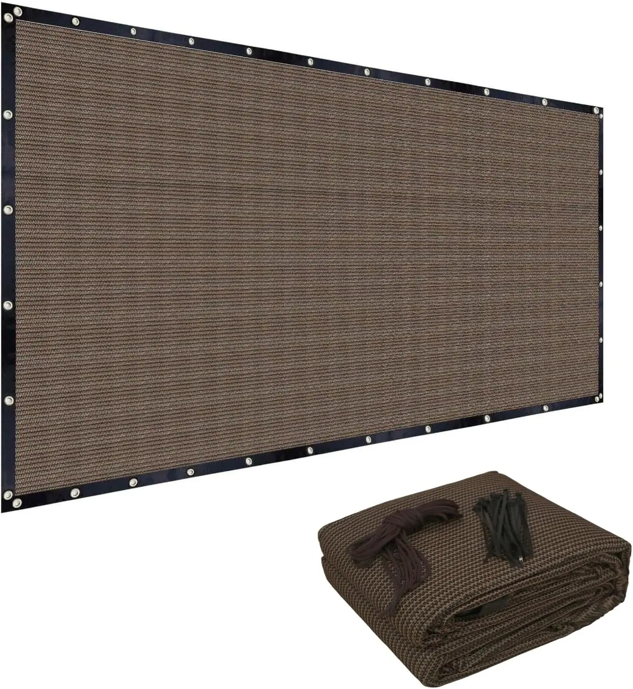 90% UV Block Sun Shade Cloth 10x20 ft with Improved Grommets - Mocha