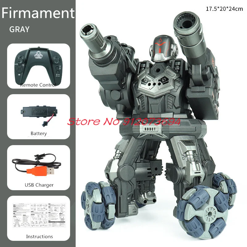 模擬スプレー発射水爆弾リモコンロボットおもちゃ 2.4 グラム照明音楽 360 °   回転マルチプレイヤー対戦RCロボットおもちゃ