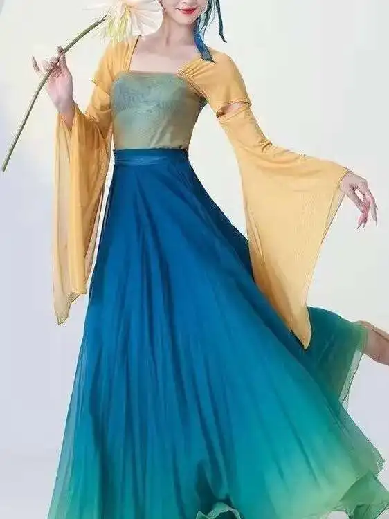 

Classical Dance Dress Body Rhyme Dance Dress Chinese Dance Modern Art Examination Collection Training Skills Dress