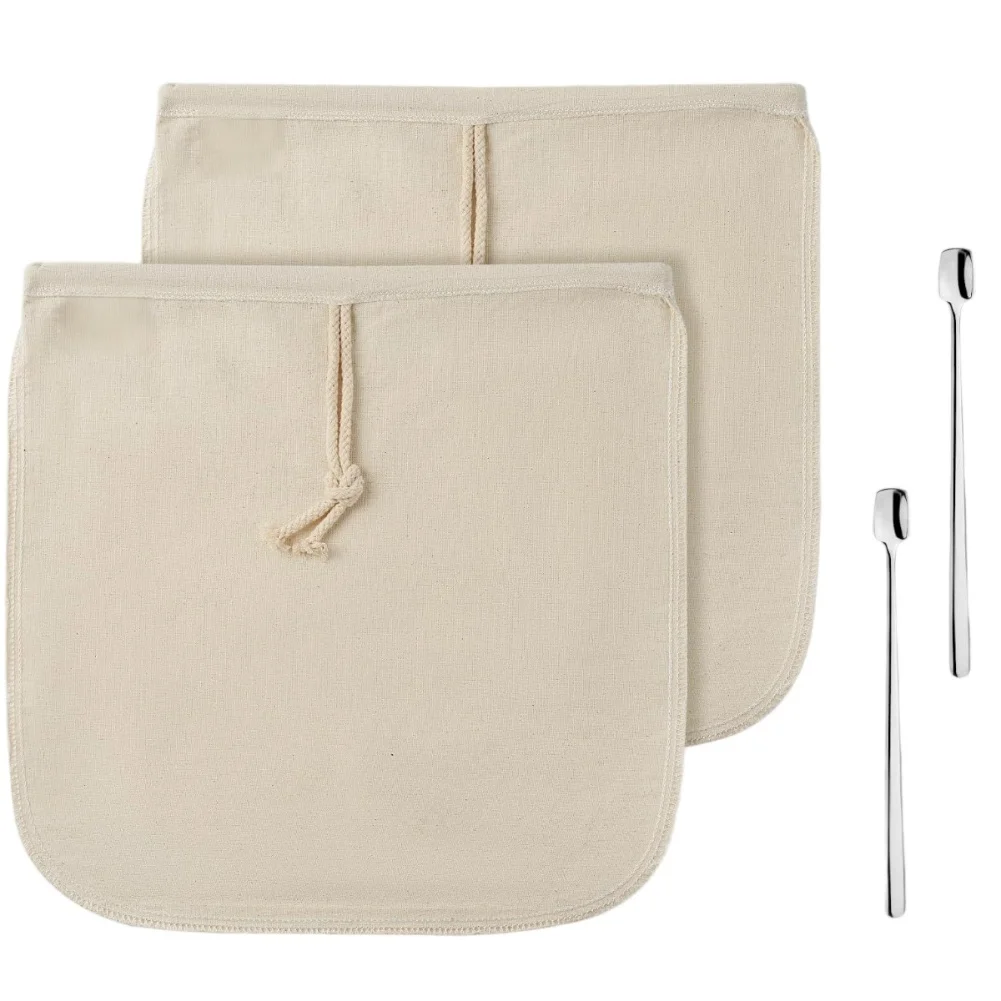 

Drawstring Infuser White Cold Brew Bags Organic Cotton Material Grit-free Extraction Secure Drawstring Closure