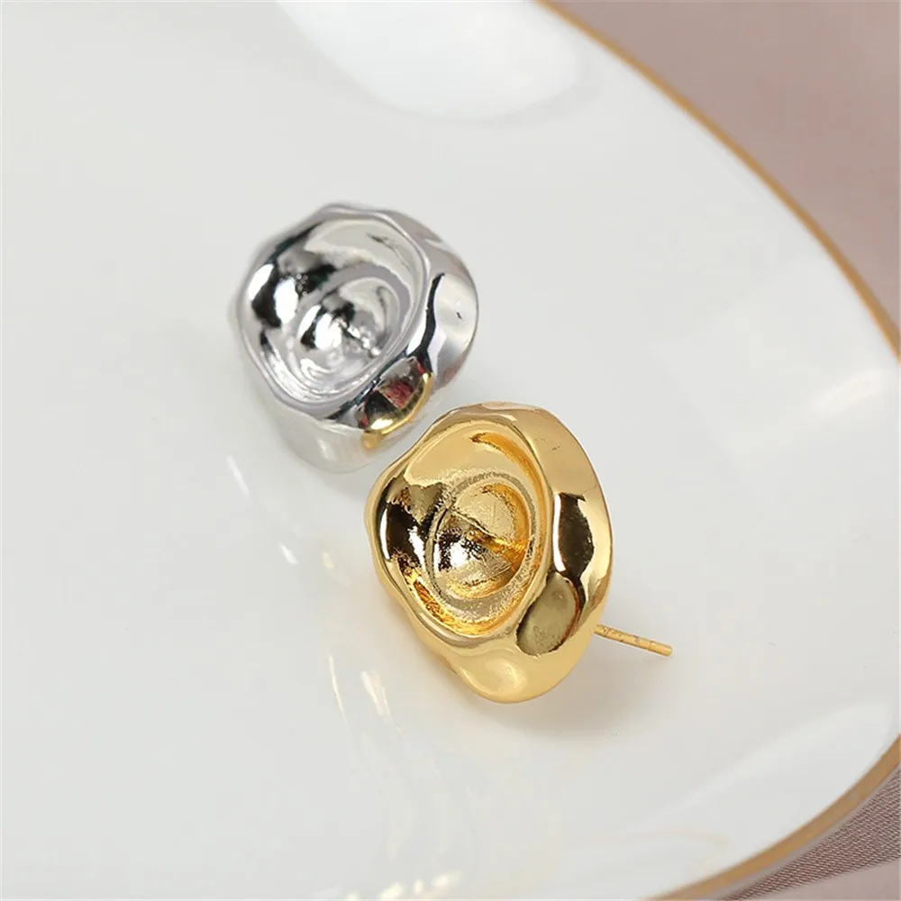 14K Gold Plated Brass Round Earring Hooks,Pearl  Accessories For Earrings,Shvenzy Earwires Fasteners,DIY Earring Findings