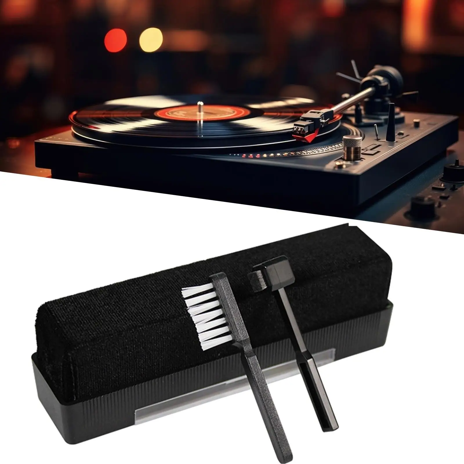 Escova de vinil Stylus para toca-discos, Limpador de discos, Vcd DVD, 3pcs