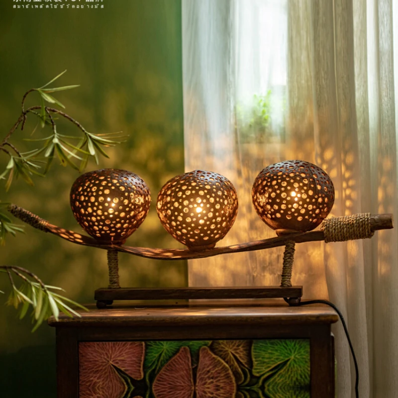 Asian Style Decorative Table Lamp Living Room Bedroom Personality Creative Desk Lamp Internet Celebrity Bedside Lamp