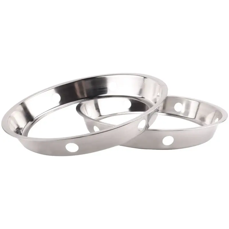 

AEE2-2PCS Stainless Steel Wok Ring Metallic Round Bottom Wok Rack 10.43X11.8Inch Universal Size Inch For Gas Stove Fry Pans
