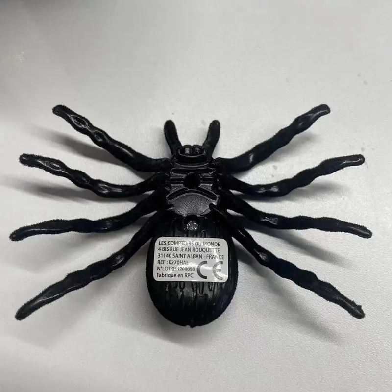 Halloween Flocking Spiders 3pcs Spooky Flocking Halloween Spider Decor Small Portable Performance Props Multifunctional Reusable