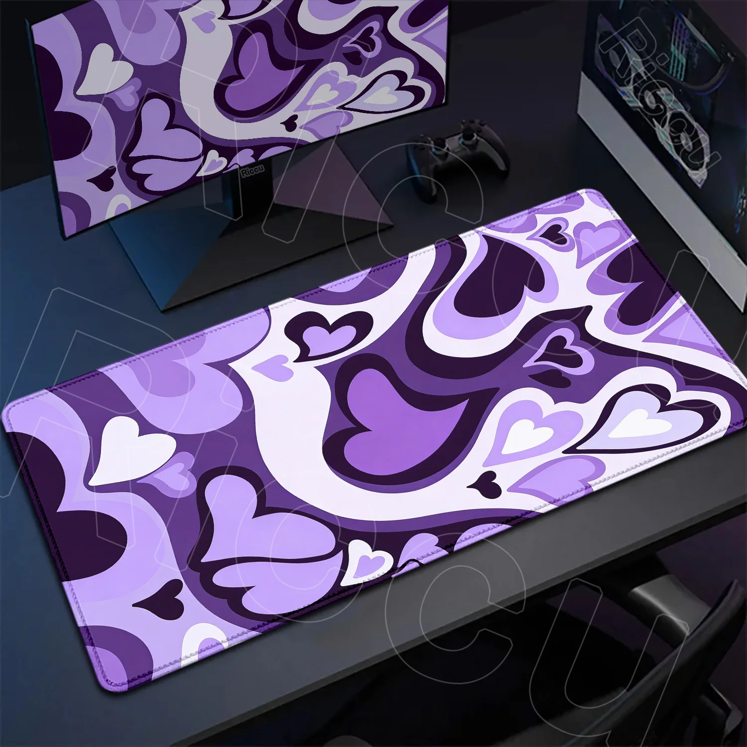 

XXL Gaming Heart shaped graffiti Mouse Pad Desk mat Non-Slip HD printing Rubber Game Computer Keyboard table Mats Mausepad Gamer