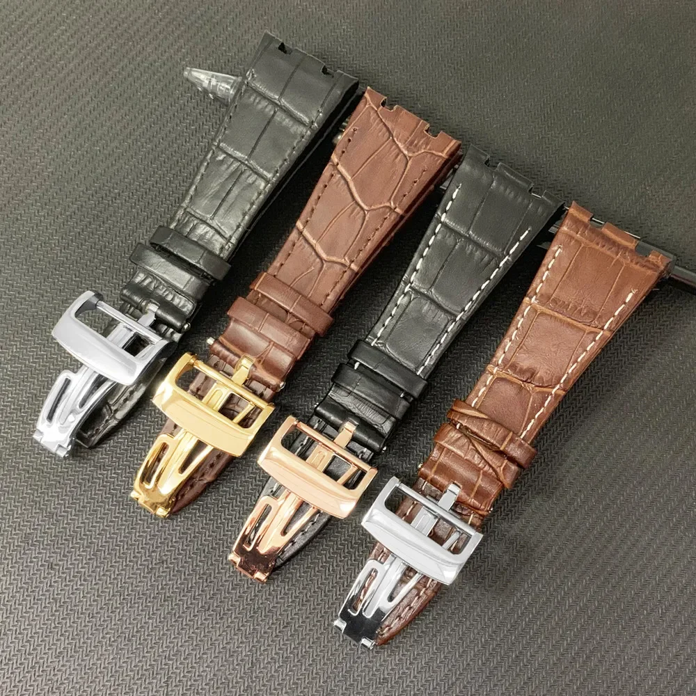 26mm For 100% Handmade Genuine Leather Handmade Watch Band Strap For AP For Piguet +Tools