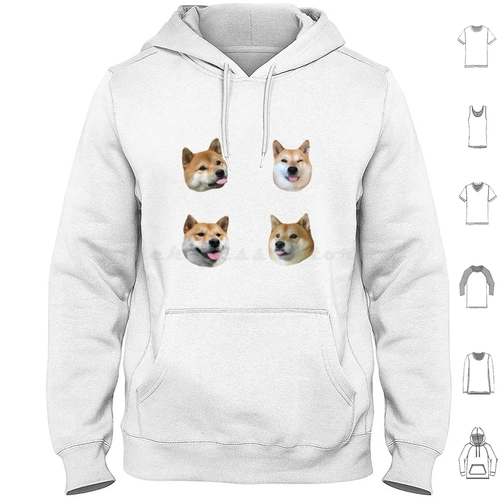 Shiba Mlem Sticker-Pack Hoodie Cotton Long Sleeve Dogs Doggo Corgi Lobster Corgi Corgis Dog Dog Lover Puppy Meme Memes