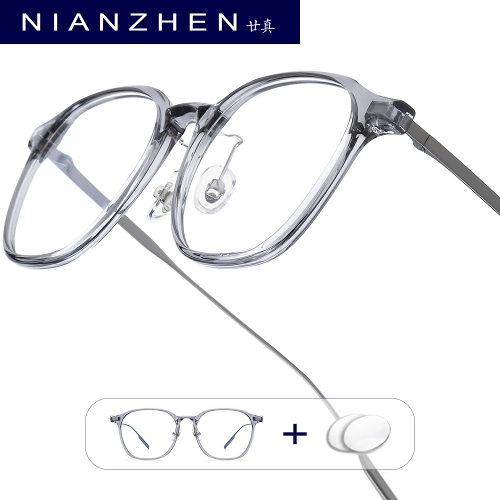 

NIANZHEN Progressive Prescription Glasses Women Myopia Optical Lens Eyewear Men TR90 Titanium Square Eyeglasses Frame 8716