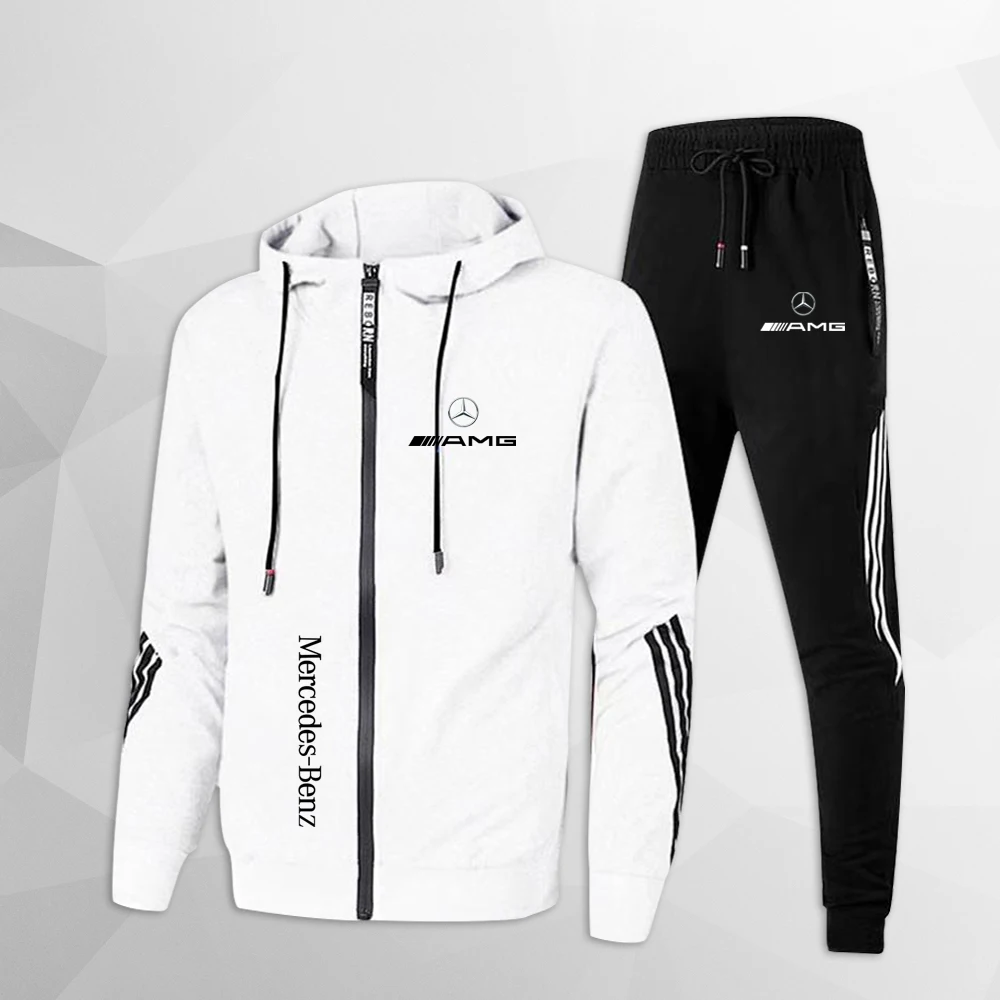 Ensemble de sport de loisirs de plein air pour hommes et femmes, sweat à capuche, moto, vélo, scooter électrique, Mercedes Benz, mode 2024