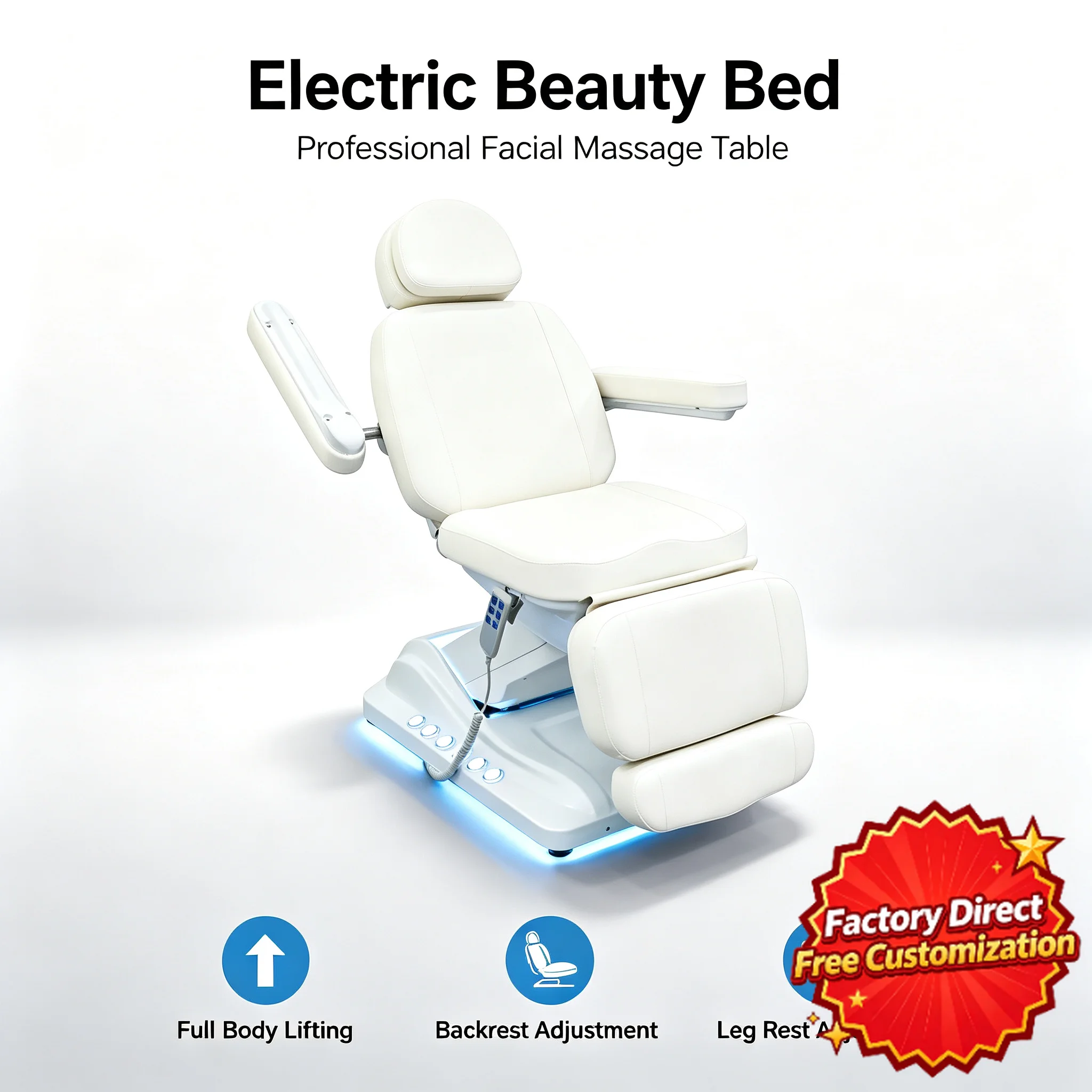 Electric Beauty Care Bed Facial Hydrotherapy Chair Hair Transplant Chairs Medical Beds Massage Table SPA Furniture