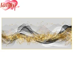 Diamond Painting Abstract black and white golden landscape 5D DIY Diamond Painting Full Square Drill Embroidery Cross Stitch Gif