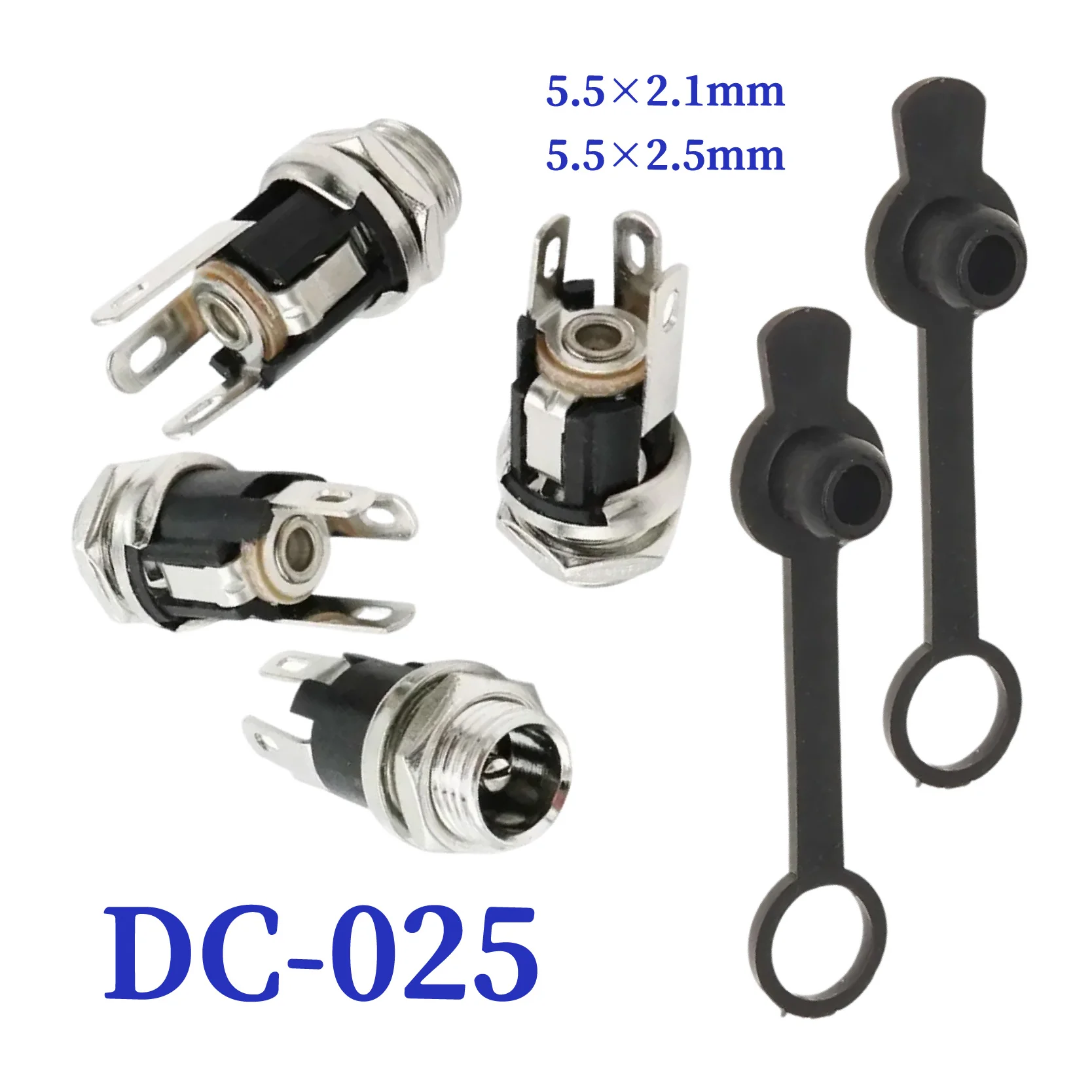 

10 шт. DC-025 DC Power Женская розетка Гайка Монтаж на панели Тип припоя Металлический разъем Адаптер 5,5x2,1 мм 5,5x2,5 мм